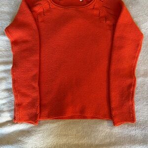 Soft Surroundings Vibrant Orange Crew Neck Sweater Women’s Medium